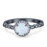 Halo Round Engagement Ring Cubic Zirconia 925 Sterling Silver