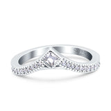 Princess Cut Art Deco Engagement Wedding Half Eternity Ring Simulated CZ 925 Sterling Silver