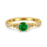 Heart Filigree Art Deco Wedding Bridal Ring Round Simulated Cubic Zirconia 925 Sterling Silver