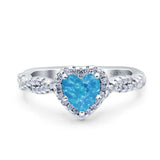 Art Deco Heart Infinity Wedding Bridal Ring Simulated Cubic Zirconia 925 Sterling Silver