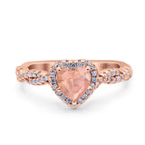 Art Deco Heart Infinity Wedding Bridal Ring Simulated Cubic Zirconia 925 Sterling Silver