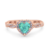 Art Deco Heart Infinity Wedding Bridal Ring Simulated Cubic Zirconia 925 Sterling Silver