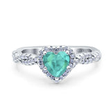 Art Deco Heart Infinity Wedding Bridal Ring Simulated Cubic Zirconia 925 Sterling Silver