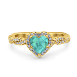 Art Deco Heart Infinity Wedding Bridal Ring Simulated Cubic Zirconia 925 Sterling Silver