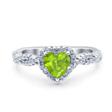 Art Deco Heart Infinity Wedding Bridal Ring Simulated Cubic Zirconia 925 Sterling Silver