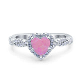 Art Deco Heart Infinity Wedding Bridal Ring Simulated Cubic Zirconia 925 Sterling Silver