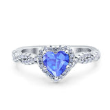 Art Deco Heart Infinity Wedding Bridal Ring Simulated Cubic Zirconia 925 Sterling Silver