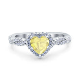 Art Deco Heart Infinity Wedding Bridal Ring Simulated Cubic Zirconia 925 Sterling Silver