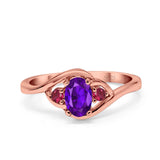 Three Stone Engagement Ring Oval Cut Round Simulated Ruby Cubic Zirconia 925 Sterling Silver