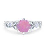 Vintage Style Round Bridal Wedding Engagement Ring Marquise Design Simulated Cubic Zirconia 925 Sterling Silver