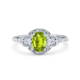 Art Deco Oval Vintage Style Bridal Wedding Engagement Ring Simulated Cubic Zirconia 925 Sterling Silver