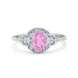 Art Deco Oval Vintage Style Bridal Wedding Engagement Ring Simulated Cubic Zirconia 925 Sterling Silver