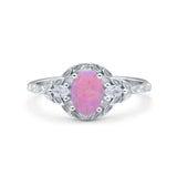 Art Deco Oval Vintage Style Bridal Wedding Engagement Ring Simulated Cubic Zirconia 925 Sterling Silver