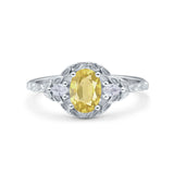 Art Deco Oval Vintage Style Bridal Wedding Engagement Ring Simulated Cubic Zirconia 925 Sterling Silver