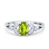 Oval Art Deco Bridal Wedding Engagement Ring Marquise Round Simulated Cubic Zirconia 925 Sterling Silver