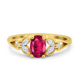 Oval Art Deco Bridal Wedding Engagement Ring Marquise Round Simulated Cubic Zirconia 925 Sterling Silver