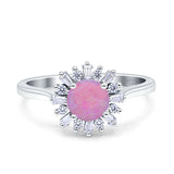 Art Deco Wedding Bridal Ring With Baguette And Round Simulated Cubic Zirconia Stones 925 Sterling Silver