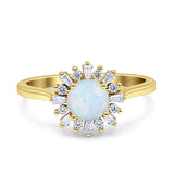 Art Deco Wedding Bridal Ring With Baguette And Round Simulated Cubic Zirconia Stones 925 Sterling Silver