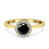 Art Deco Wedding Bridal Ring Halo Round Simulated Cubic Zirconia Stones 925 Sterling Silver