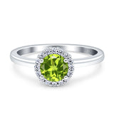 Art Deco Wedding Bridal Ring Halo Round Simulated Cubic Zirconia Stones 925 Sterling Silver