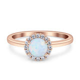 Art Deco Wedding Bridal Ring Halo Round Simulated Cubic Zirconia Stones 925 Sterling Silver