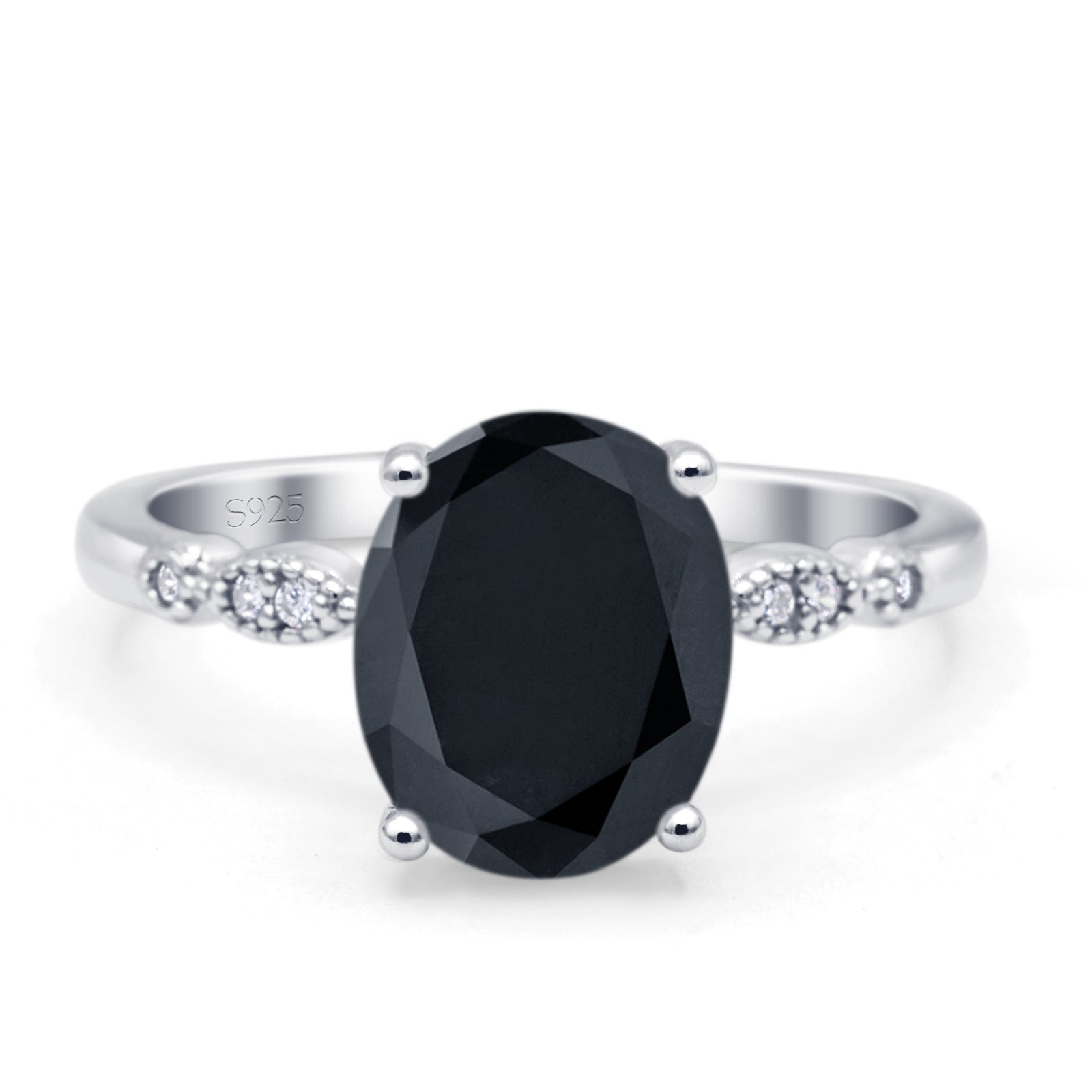 Cubic zirconia sales oval solitaire ring