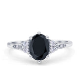 Oval Art Deco Engagement Ring Cubic Zirconia 925 Sterling Silver