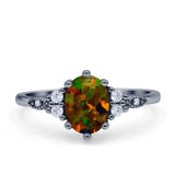 Oval Art Deco Engagement Ring Cubic Zirconia 925 Sterling Silver