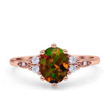 Oval Art Deco Engagement Ring Cubic Zirconia 925 Sterling Silver