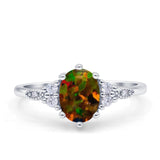 Oval Art Deco Engagement Ring Cubic Zirconia 925 Sterling Silver