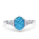 Oval Art Deco Engagement Ring Cubic Zirconia 925 Sterling Silver
