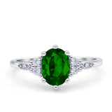 Oval Art Deco Engagement Ring Cubic Zirconia 925 Sterling Silver