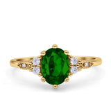 Oval Art Deco Engagement Ring Cubic Zirconia 925 Sterling Silver