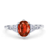 Oval Art Deco Engagement Ring Cubic Zirconia 925 Sterling Silver