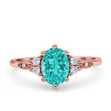Oval Art Deco Engagement Ring Cubic Zirconia 925 Sterling Silver
