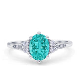Oval Art Deco Engagement Ring Cubic Zirconia 925 Sterling Silver