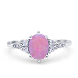 Oval Art Deco Engagement Ring Cubic Zirconia 925 Sterling Silver