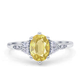 Oval Art Deco Engagement Ring Cubic Zirconia 925 Sterling Silver