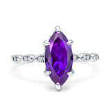 Solitaire Marquise Engagement Ring Cubic Zirconia 925 Sterling Silver