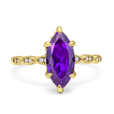 Solitaire Marquise Engagement Ring Cubic Zirconia 925 Sterling Silver