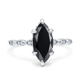 Solitaire Marquise Engagement Ring Cubic Zirconia 925 Sterling Silver