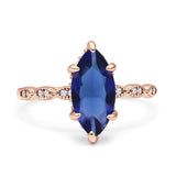 Solitaire Marquise Engagement Ring Cubic Zirconia 925 Sterling Silver