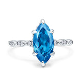 Solitaire Marquise Engagement Ring Cubic Zirconia 925 Sterling Silver