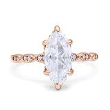 Solitaire Marquise Engagement Ring Cubic Zirconia 925 Sterling Silver