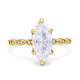 Solitaire Marquise Engagement Ring Cubic Zirconia 925 Sterling Silver