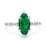 Solitaire Marquise Engagement Ring Cubic Zirconia 925 Sterling Silver