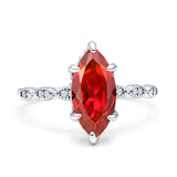 Solitaire Marquise Engagement Ring Cubic Zirconia 925 Sterling Silver