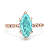 Solitaire Marquise Engagement Ring Cubic Zirconia 925 Sterling Silver