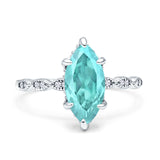 Solitaire Marquise Engagement Ring Cubic Zirconia 925 Sterling Silver
