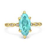 Solitaire Marquise Engagement Ring Cubic Zirconia 925 Sterling Silver